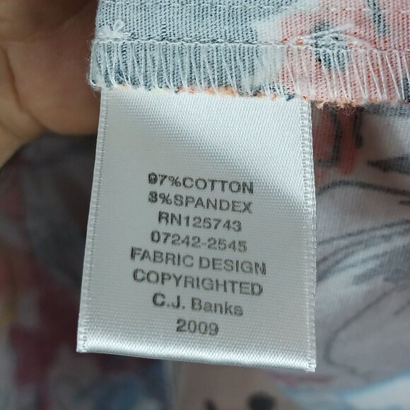 CJ Banks Shirt Jacket Womens 1X Multicolor Floral Watercolor Art to Wear Snap - Picture 7 of 9